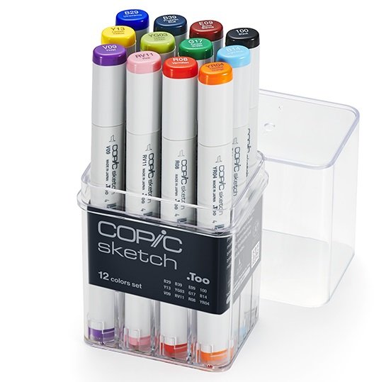 Copic ヴィンテージ12色　箱入り2セット Marcador Copic Sketch Estojo 12 Cores Basic